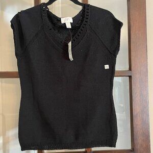 LOFT Sleeveless Black Sweater, Size Medium